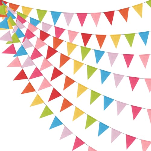 Tatuo Pastel Pennant Banner Flags, Triangle Bunting