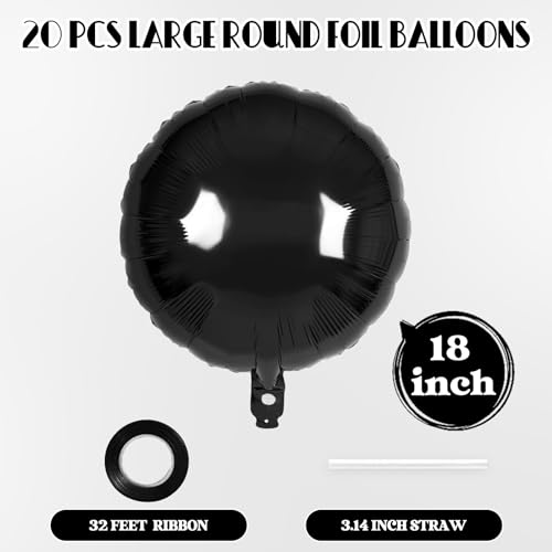 20 Pcs Round Shaped Balloons,18 Inch Round Foil Balloon,Giant Round Mylar Balloon Helium Balloons for Birthday Party Baby Shower Wedding Decorations