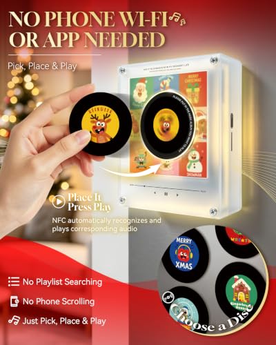 Personalized Magnetic Christmas Music Player with 9 Discs