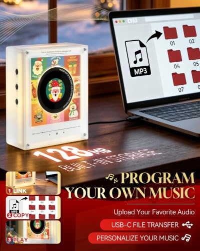 Personalized Magnetic Christmas Music Player with 9 Discs