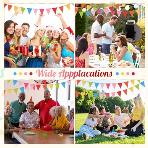 Tatuo Pastel Pennant Banner Flags, Triangle Bunting