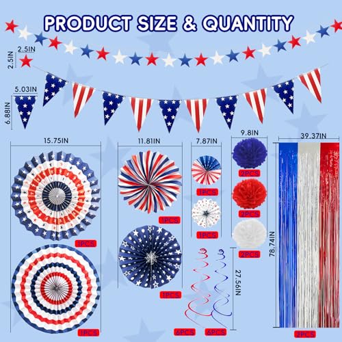 250th Anniversary 4th of July Patriotic Decoration Set