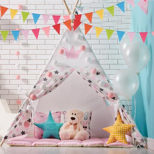 Tatuo Pastel Pennant Banner Flags, Triangle Bunting