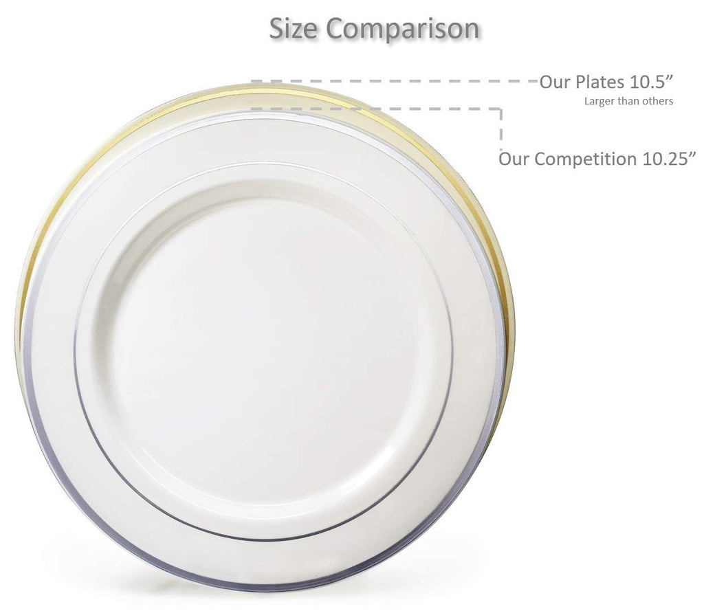 OCCASIONS 50-125-175-Combos Pieces PLAIN (25 Guests) 10.5'', 6.25'' + Silverware
