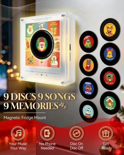Personalized Magnetic Christmas Music Player with 9 Discs
