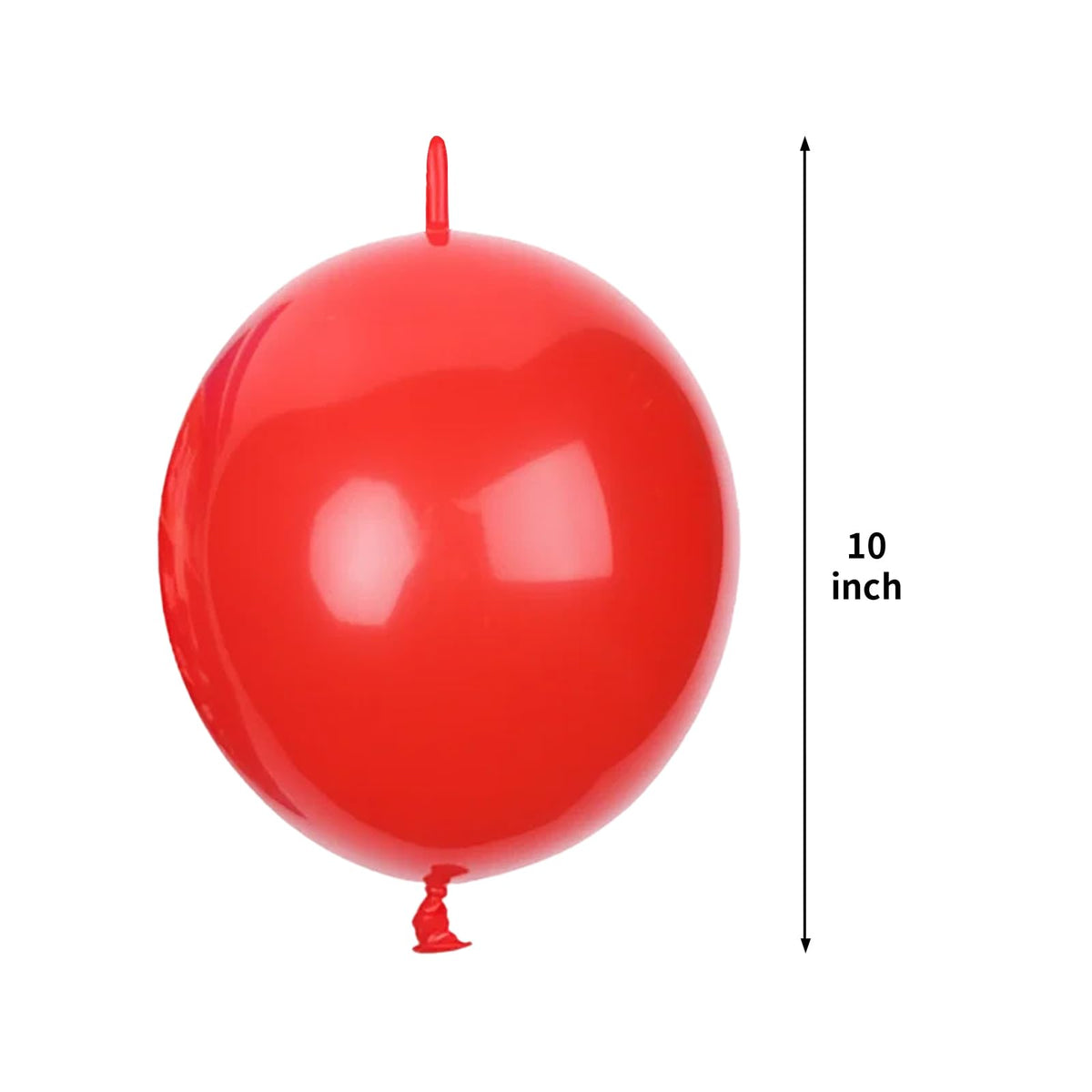 100 Pcs Custom Link Balloons with LOGO/Text –12 inch Personalized Latex Linking Balloons with Tail for Balloon Arch, Chain, Garland and Backdrop Setup for Decoration