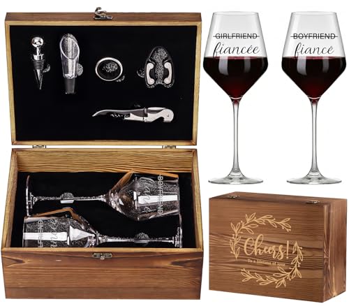 SIPBYSOP Mr and Mrs Wedding Gifts Wine Glasses