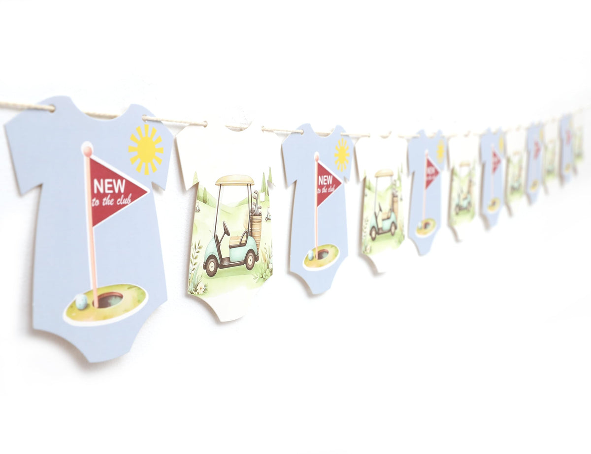 Golf-Themed Baby Shower Bodysuit Banner Decoration