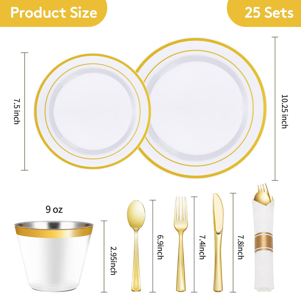 Goodluck Pre Rolled Plastic Dinnerware Set