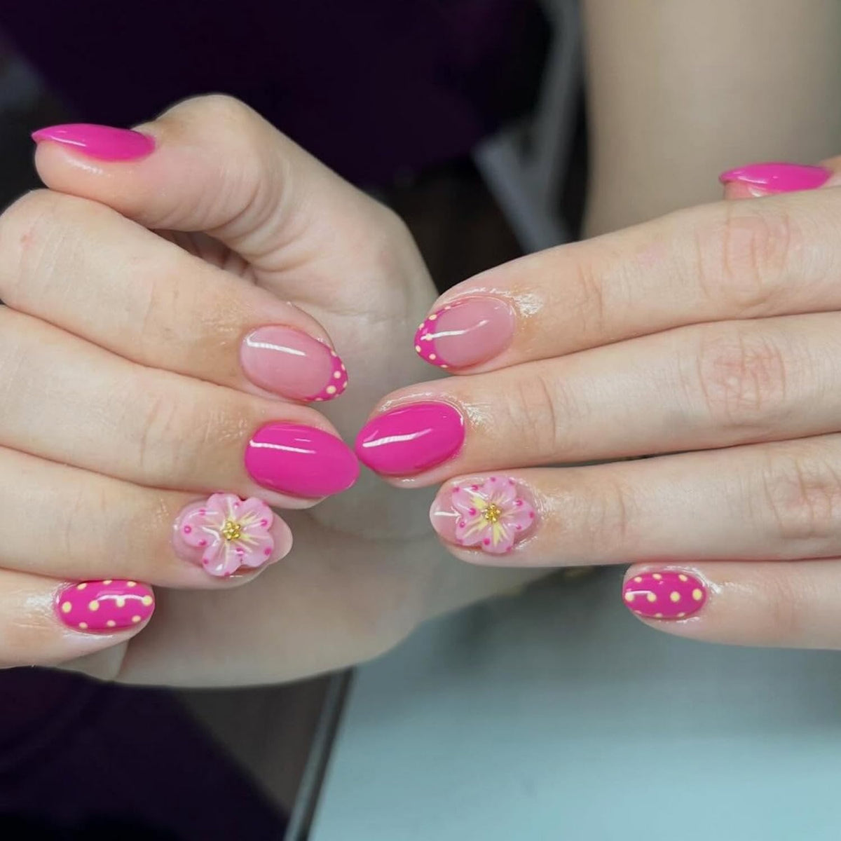 Floral Press-On Fake Nails Set for Elegant Manicure Styles