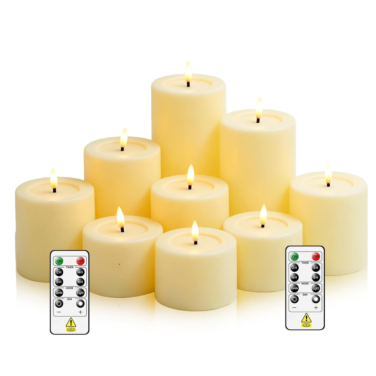 Flameless LED Pillar Candles with Remote Control & Timer