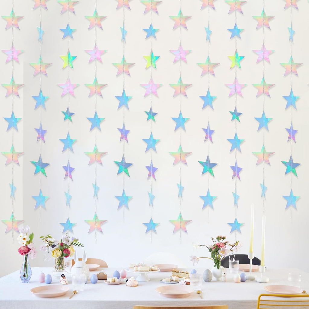 OMFU Star Garland Banner, Hanging Stars Streamers String Party Decorations