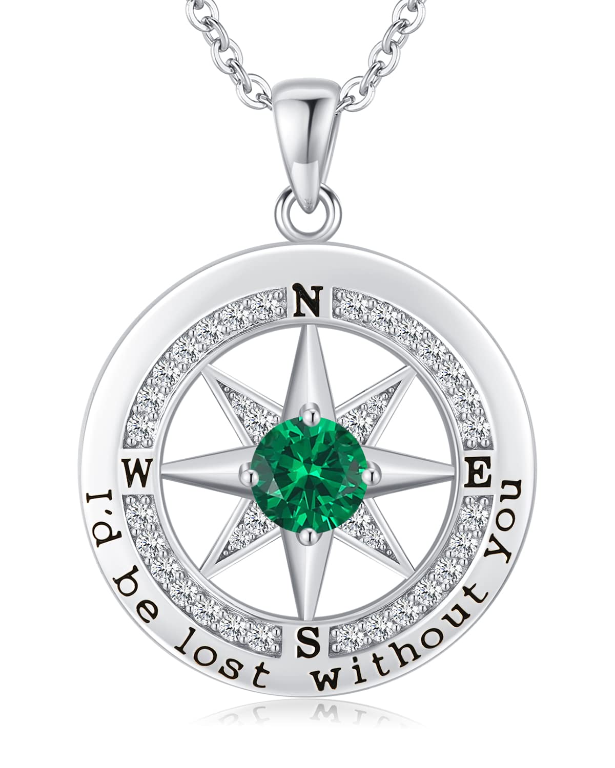 Compass Necklace Women, Gifts Anniversary Wife, 925 Silver Love Jewelry Her