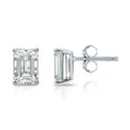 Diamond Wish IGI Certified 2 Carat Diamond Stud Earrings in 14k White Gold Emerald Cut (cttw, G-H, VS2-SI1) 4-Prong