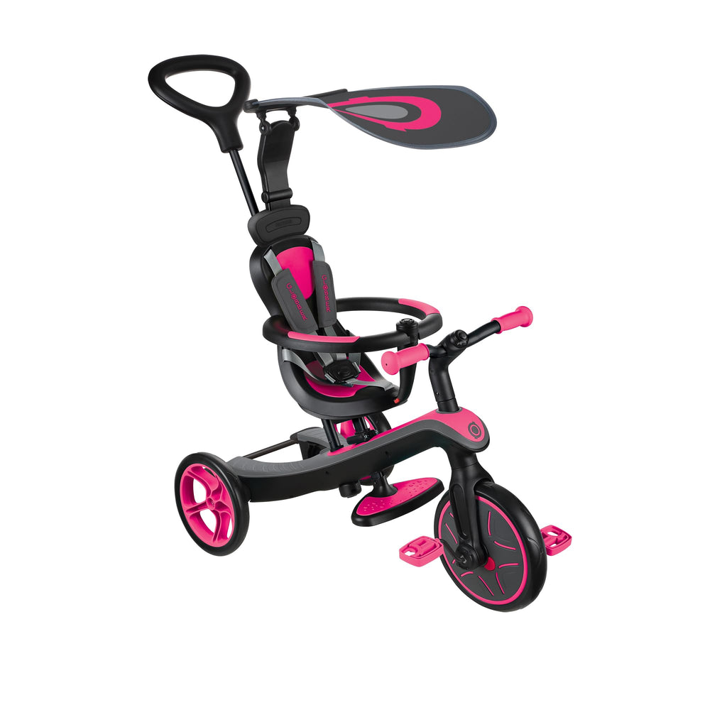 Globber 4 in 1 Trike Explorer - Transforms into a Balance Bike, for 1, 2 or 3 Year Olds, 4 Modes from Assisted Tricycle to Balance Bike Mode, Outdoor Ride on Toy for Boys and Girls