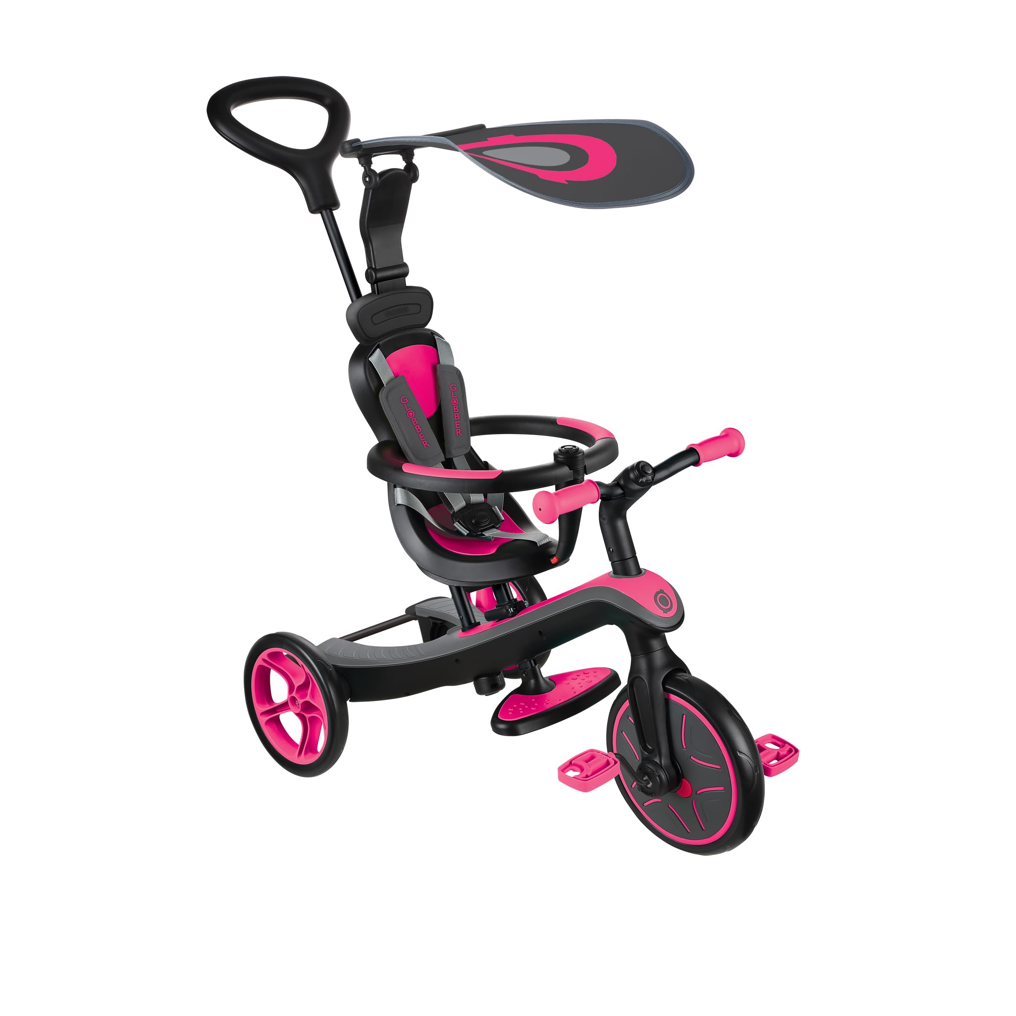 Globber 4 in 1 Trike Explorer - Transforms into a Balance Bike, for 1, 2 or 3 Year Olds, 4 Modes from Assisted Tricycle to Balance Bike Mode, Outdoor Ride on Toy for Boys and Girls