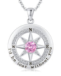 Compass Necklace Women, Gifts Anniversary Wife, 925 Silver Love Jewelry Her