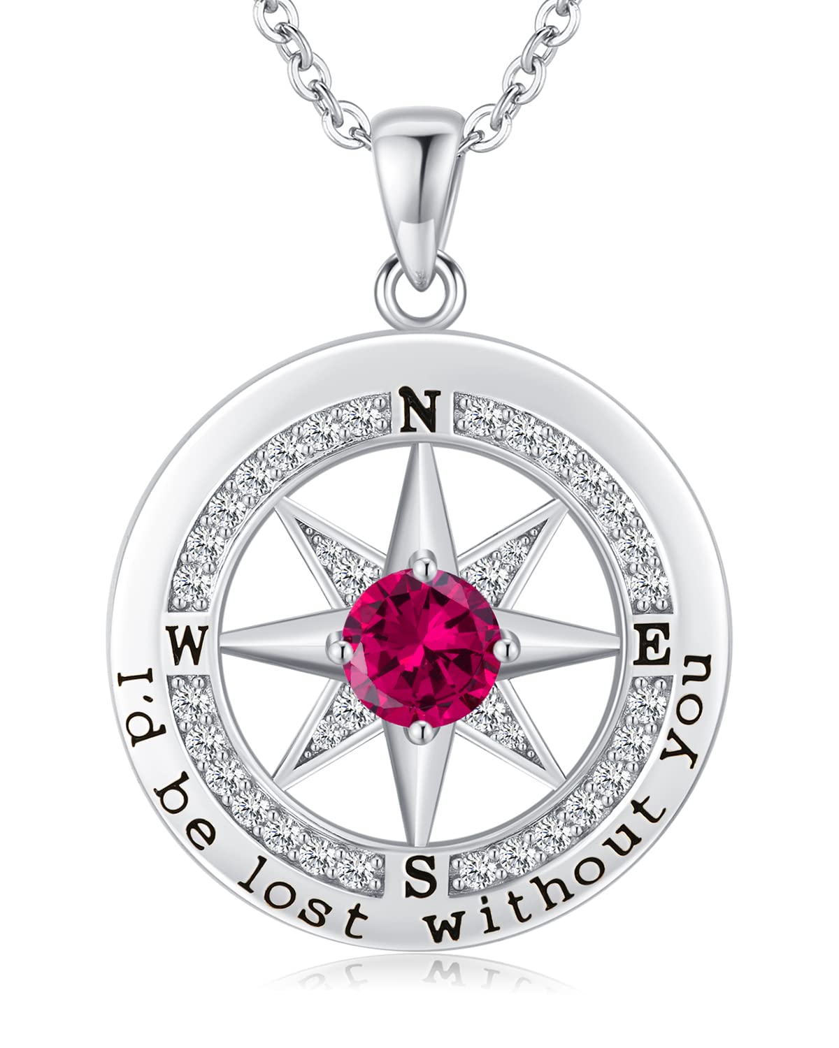 Compass Necklace Women, Gifts Anniversary Wife, 925 Silver Love Jewelry Her