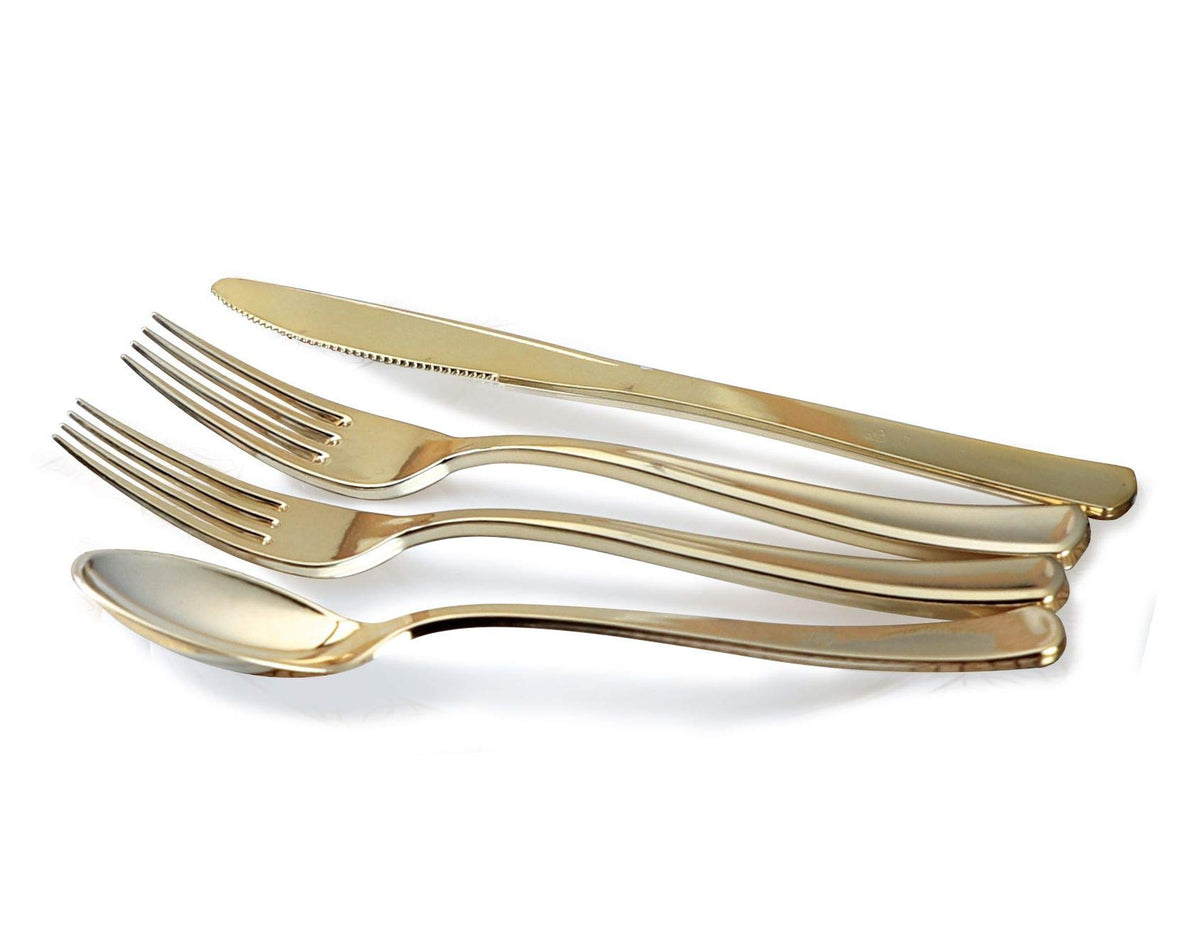 OCCASIONS 50-125-175-Combos Pieces GOLD (25 Guests) 10.5'', 6.25'' + Silverware