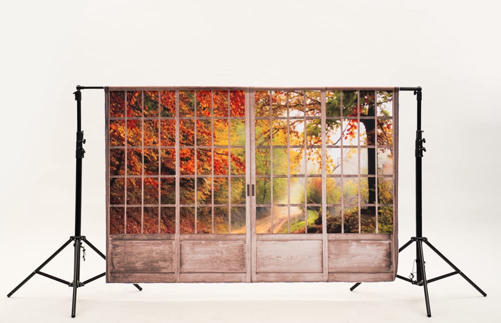 Kate 20x10ft Autumn Backdrop for Photography Window Sceney Maple Leaves Indoor Decoration Newborn Background Photo Studio Props