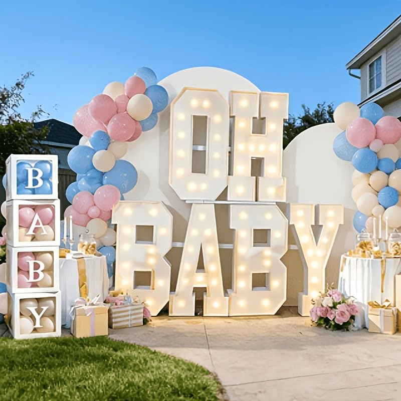 5FT Illuminated OH BABY LED Sign for Baby Shower Parties