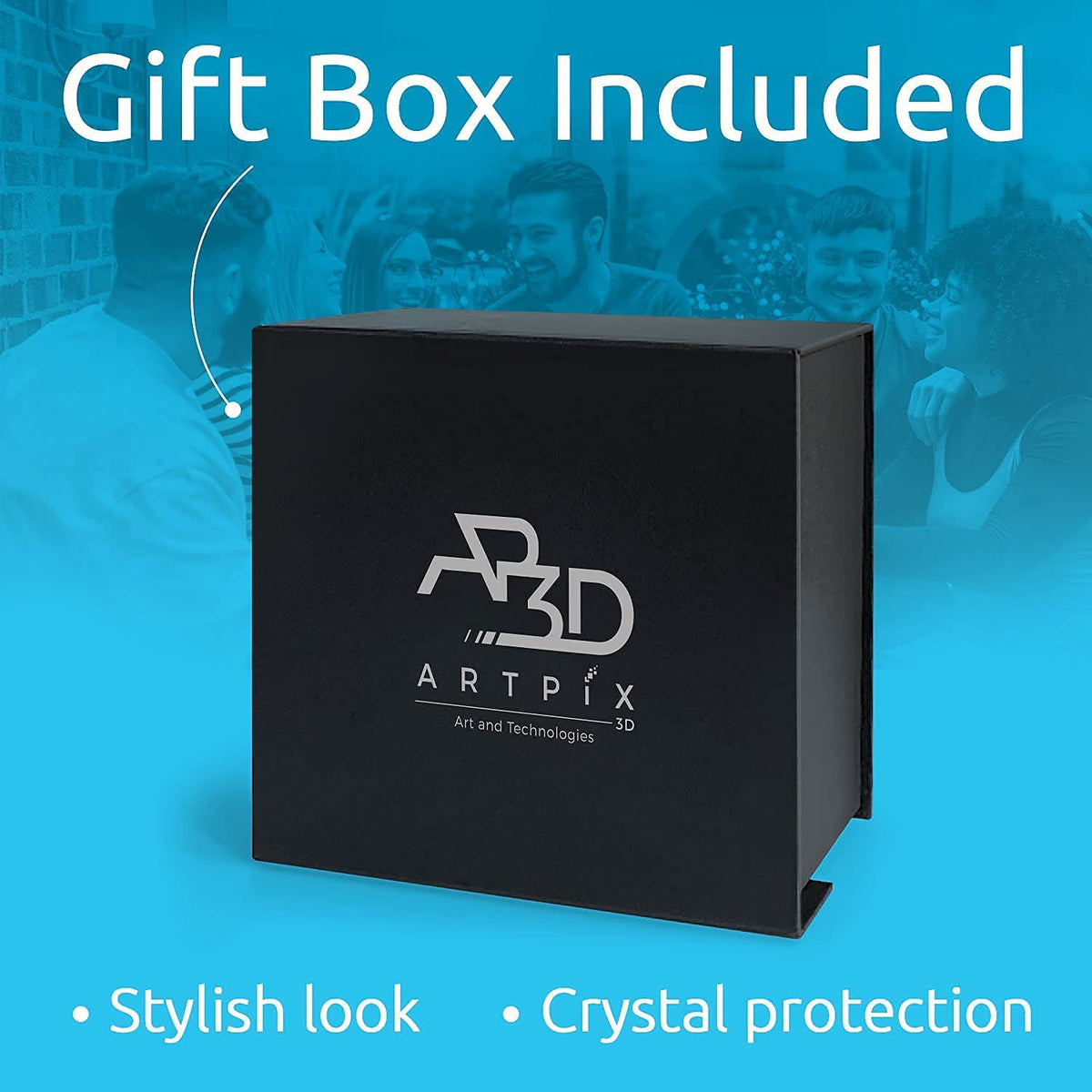 ArtPix 3D Crystal Photo, Personalized Gifts for Women, Wife, Mom, Her, Him, Men, Great Customized Gift With Your Own Photo - Anniversary, Wedding, Birthday - Custom Glass 3D Laser Etched Picture Frame