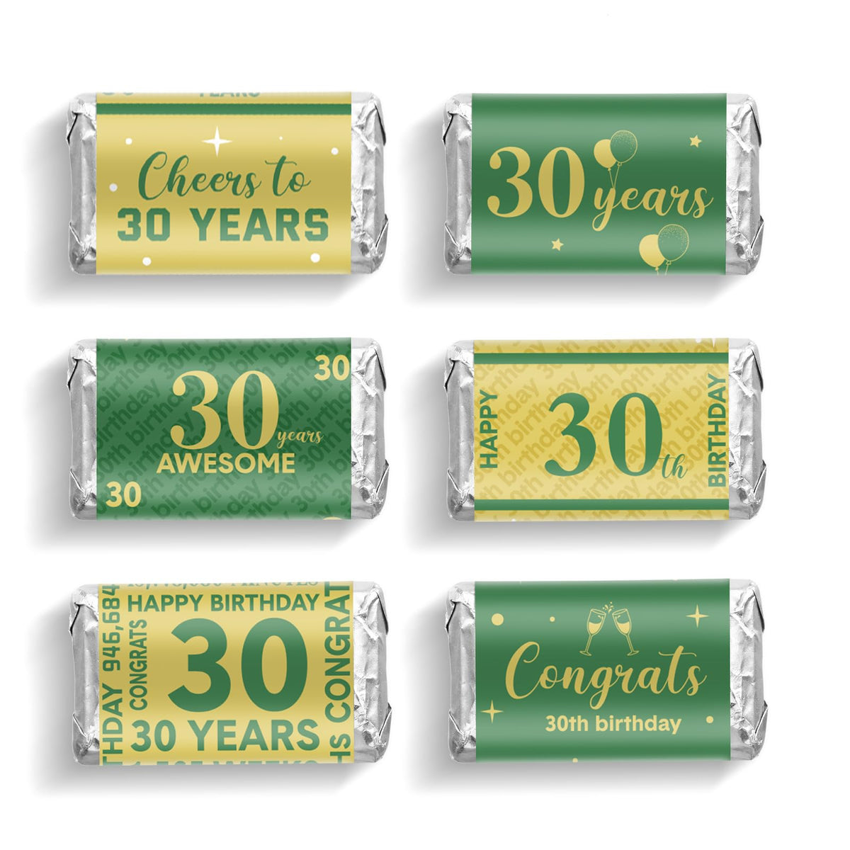 90-Piece Birthday Candy Wrapper Sticker Set for Party Favors