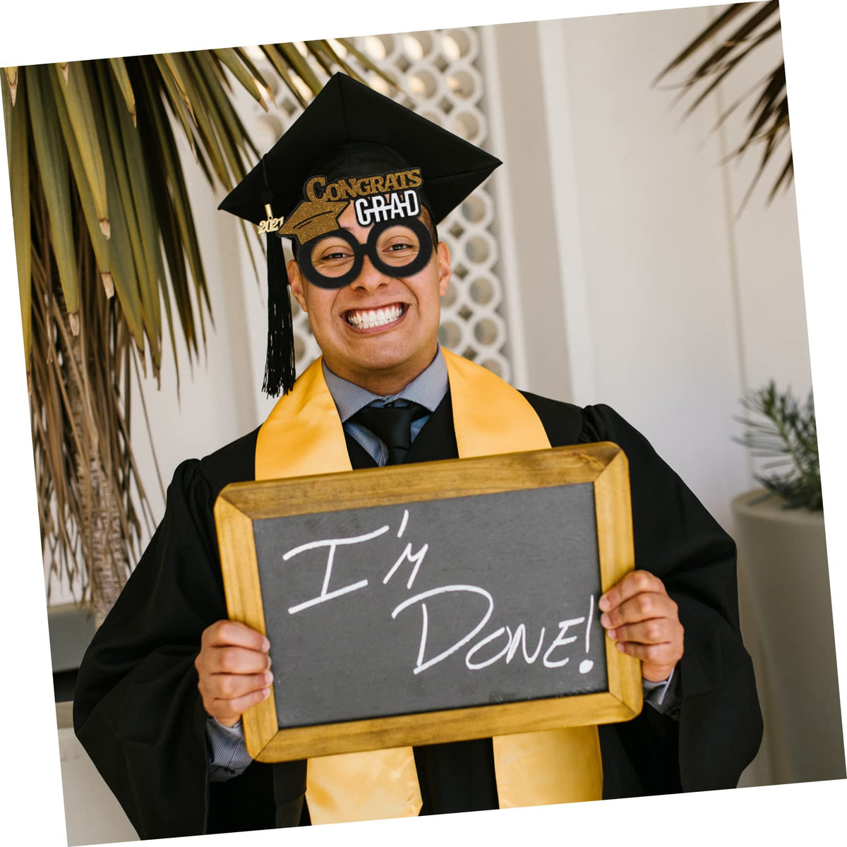 TOPPERFUN 6pcs Graduation Cap Glasses Fun Photo Props for Graduation Parties Great for Classmates and Celebrations Wearable Eyewear for Memorable Moments