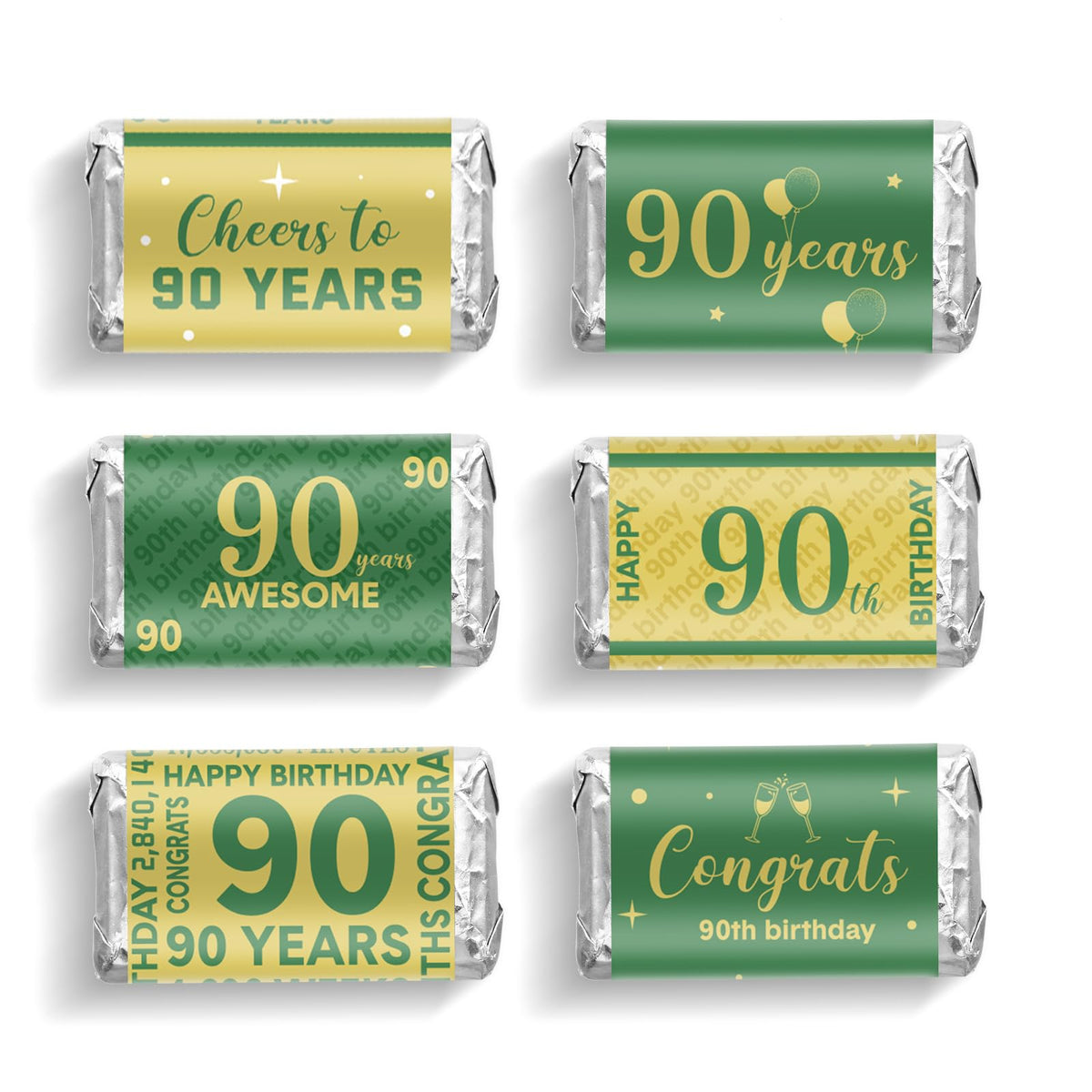 90-Piece Birthday Candy Wrapper Sticker Set for Party Favors