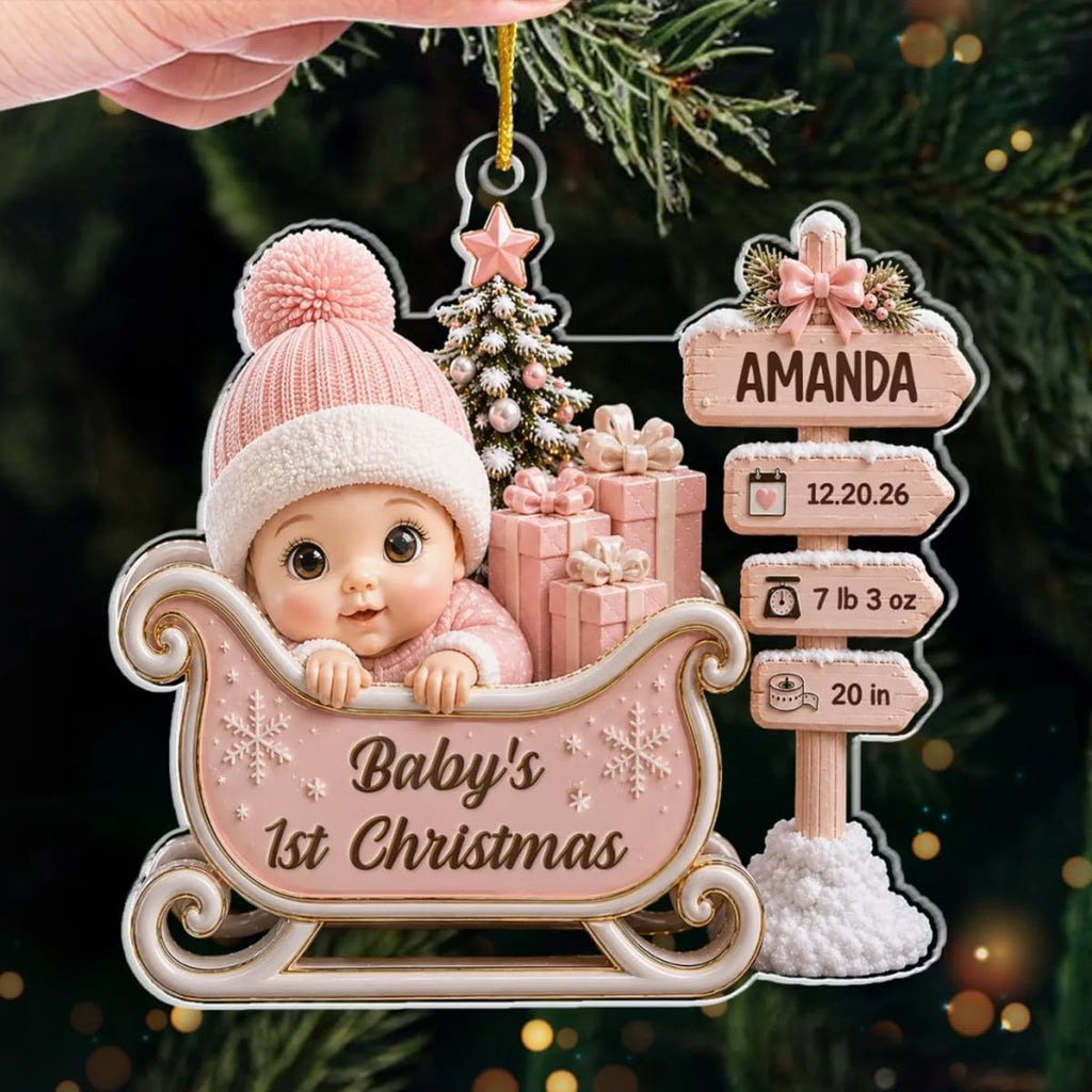 Personalized Baby’s First Christmas Ornament for New Parents