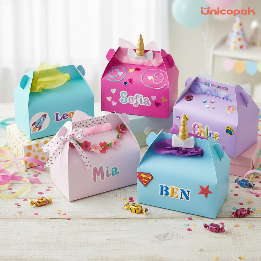 UnicoPak 30 Pack Gable Boxes Party Favor Boxes Treat Boxes Gift Boxes Goodie Boxes