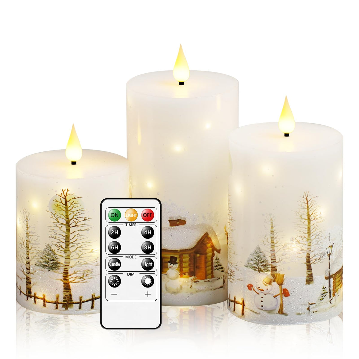 Flameless LED Pillar Candles with Remote Control & Timer