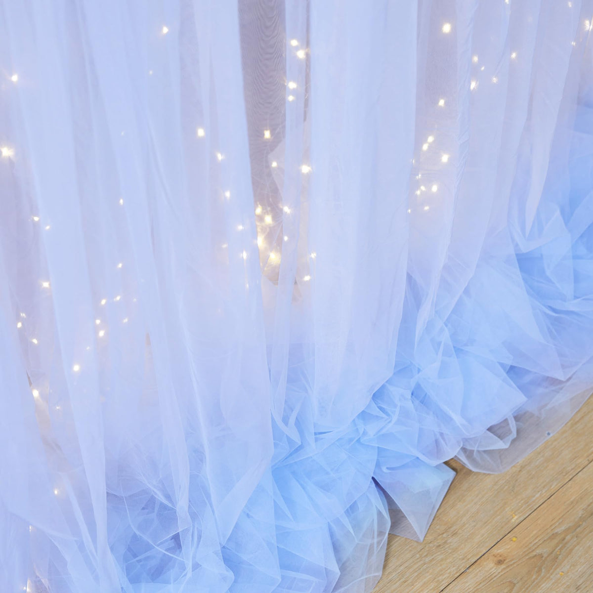 Sheer Tulle Backdrop Curtains with Lights String for Parites Wedding Chiffon Backdrop Curtain for Bridal Shower Baby Shower Birthday Party Photo Shoot Background Wall Decorations
