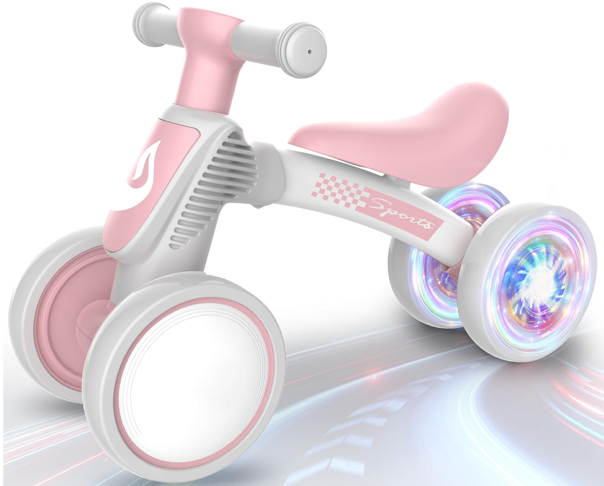 Colorful Light-Up Toddler Balance Bike for Ages 10–36 Months