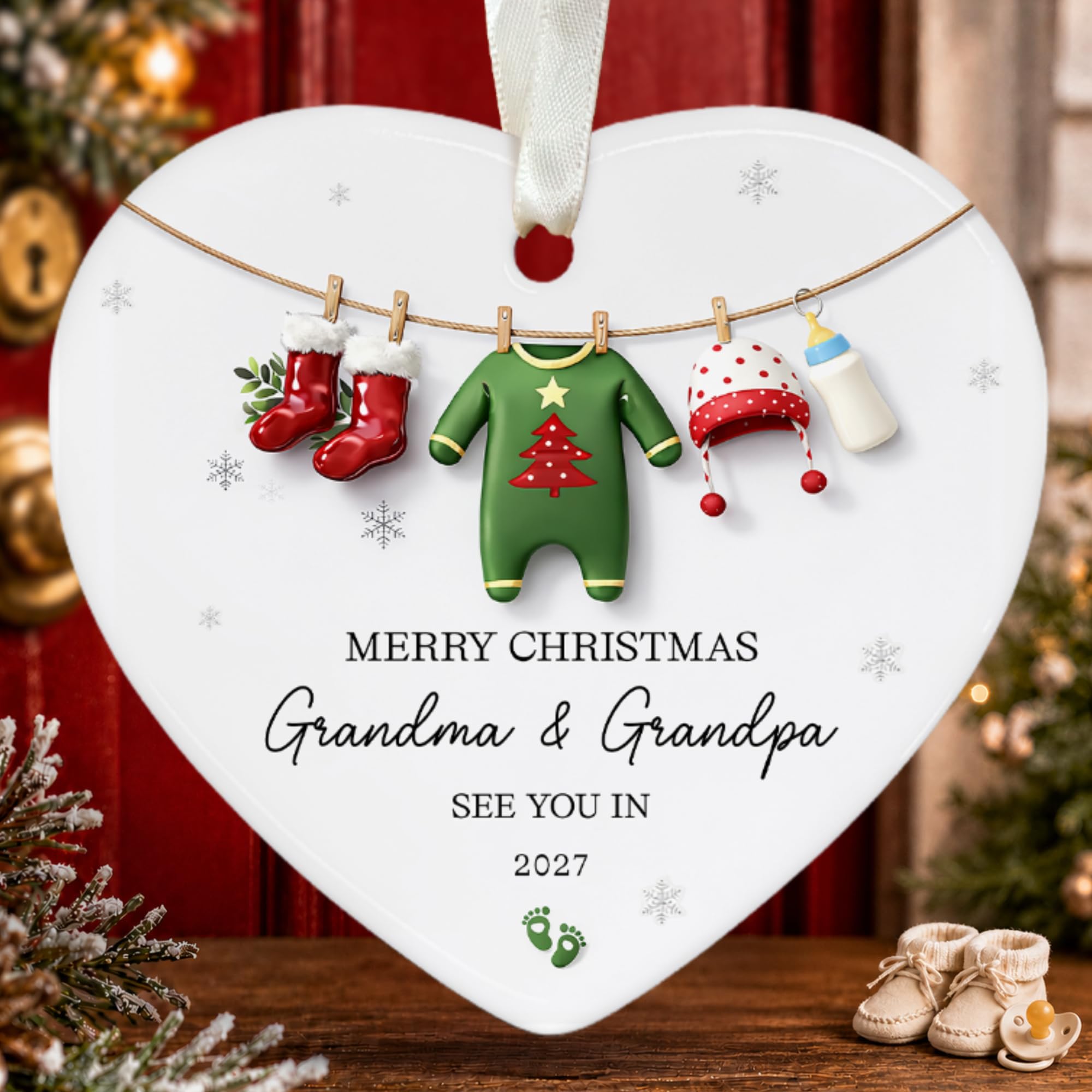 Christian Family Snowman Christmas Ornament for Parents