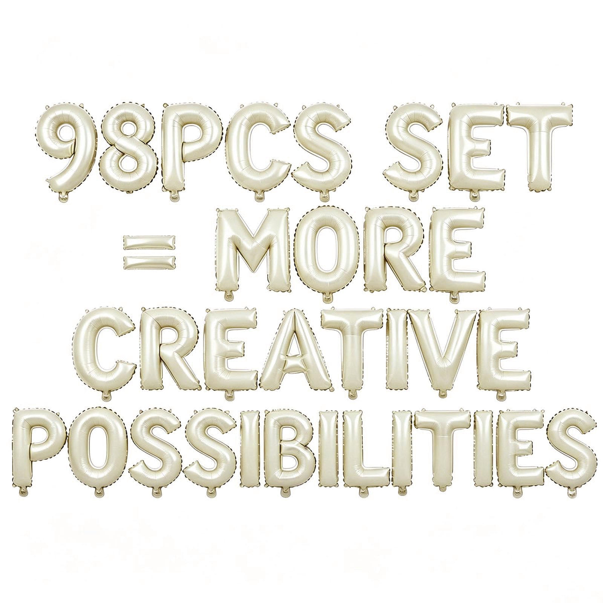 98-Piece Gold Foil Letter Balloon Set for Custom Party Banners