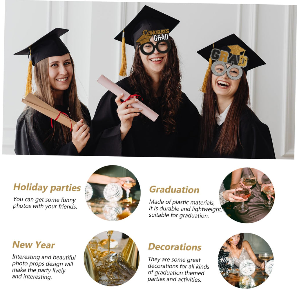 TOPPERFUN 6pcs Graduation Cap Glasses Fun Photo Props for Graduation Parties Great for Classmates and Celebrations Wearable Eyewear for Memorable Moments