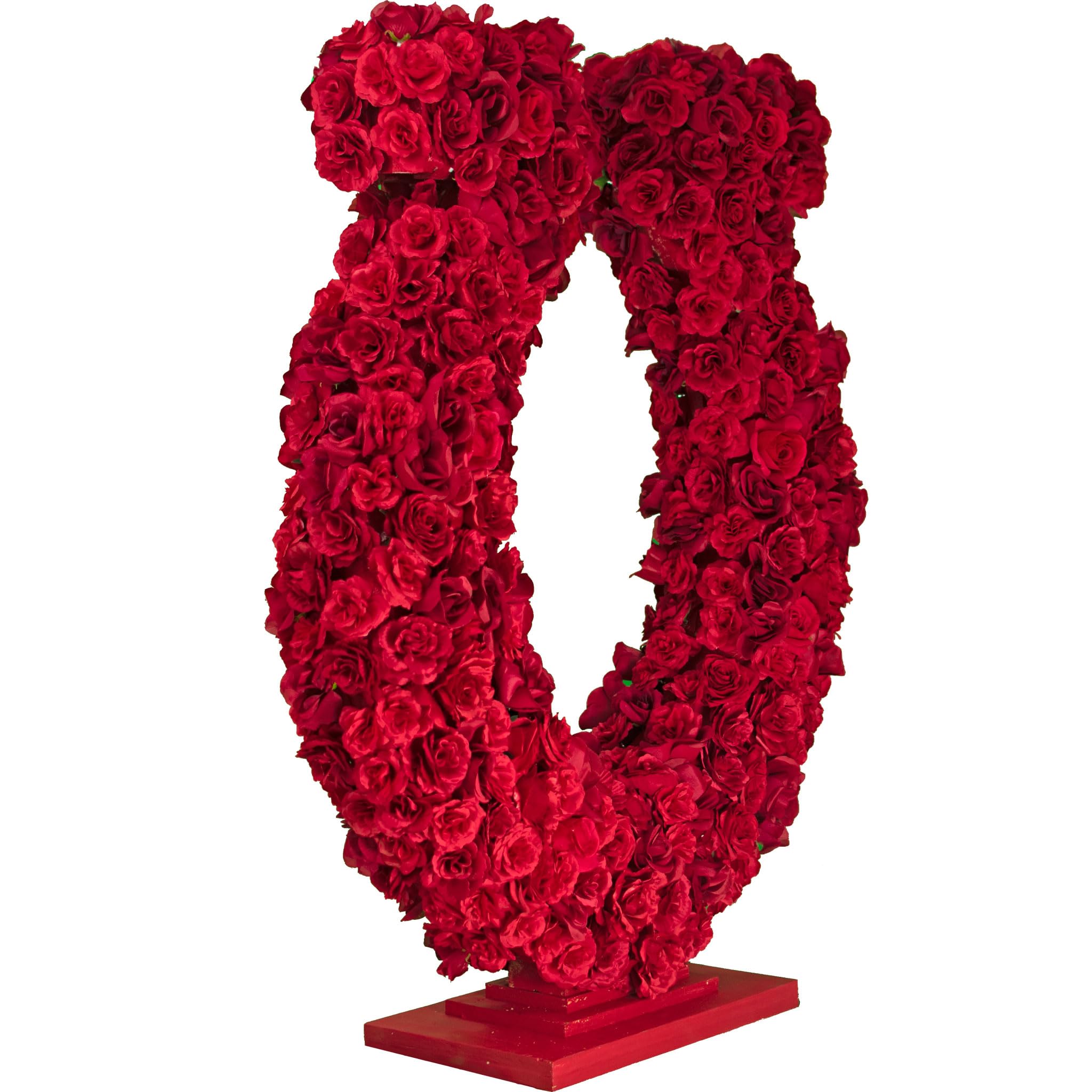 40in Tall Lucky Rose Petal Horseshoe Centerpiece, Tabletop Derby Party Display
