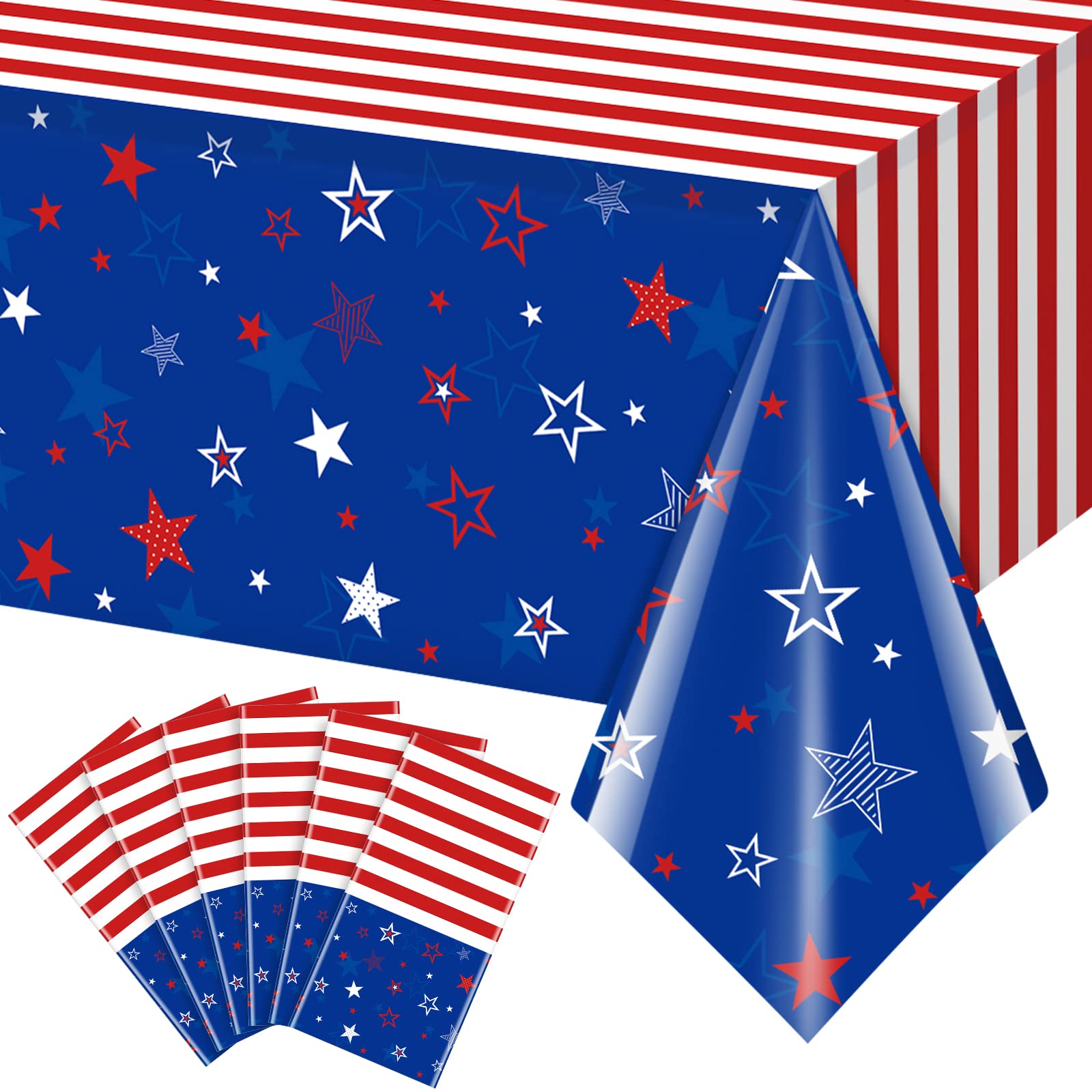 4th of July Patriotic Plastic Tablecloth Party Decor