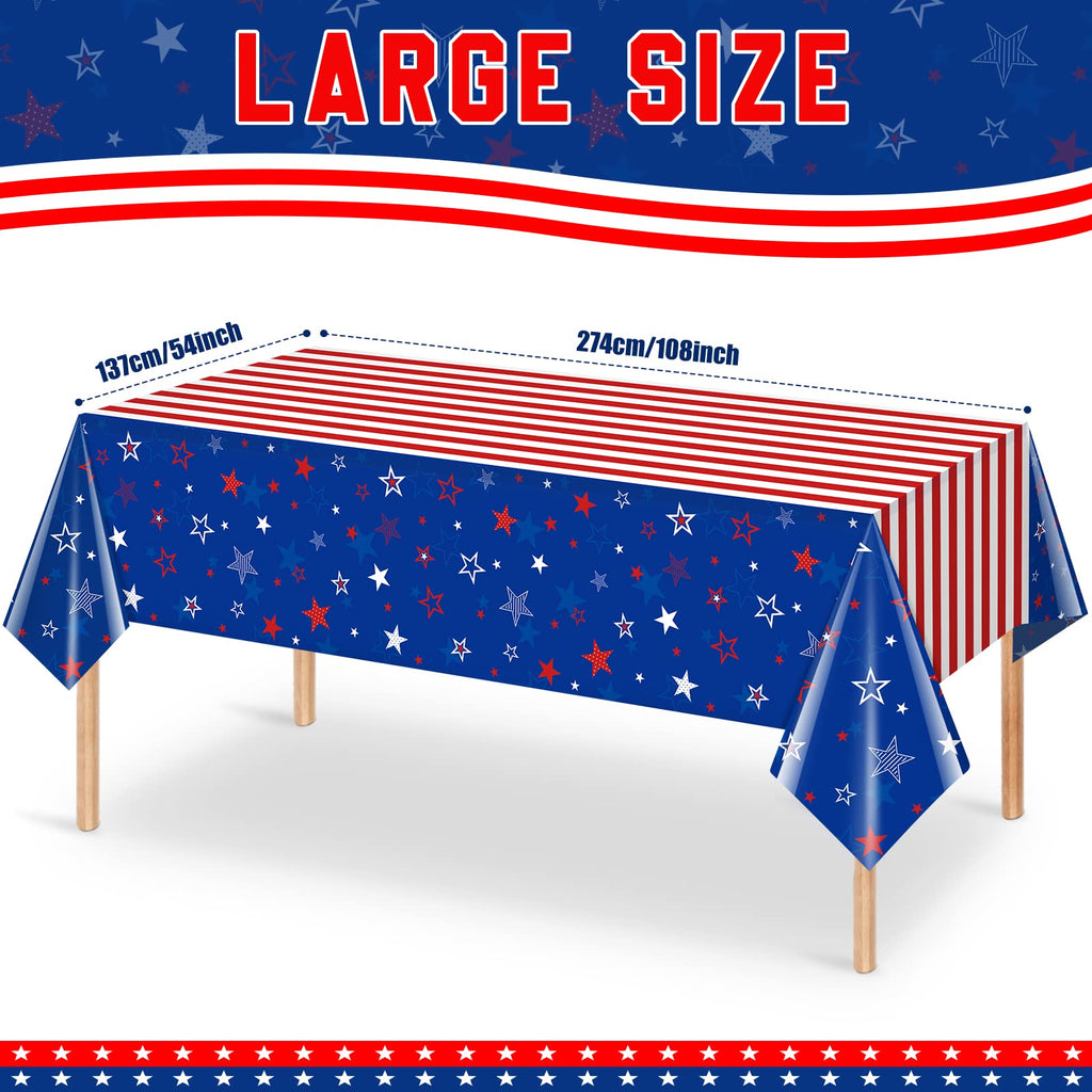 4th of July Patriotic Plastic Tablecloth Party Decor