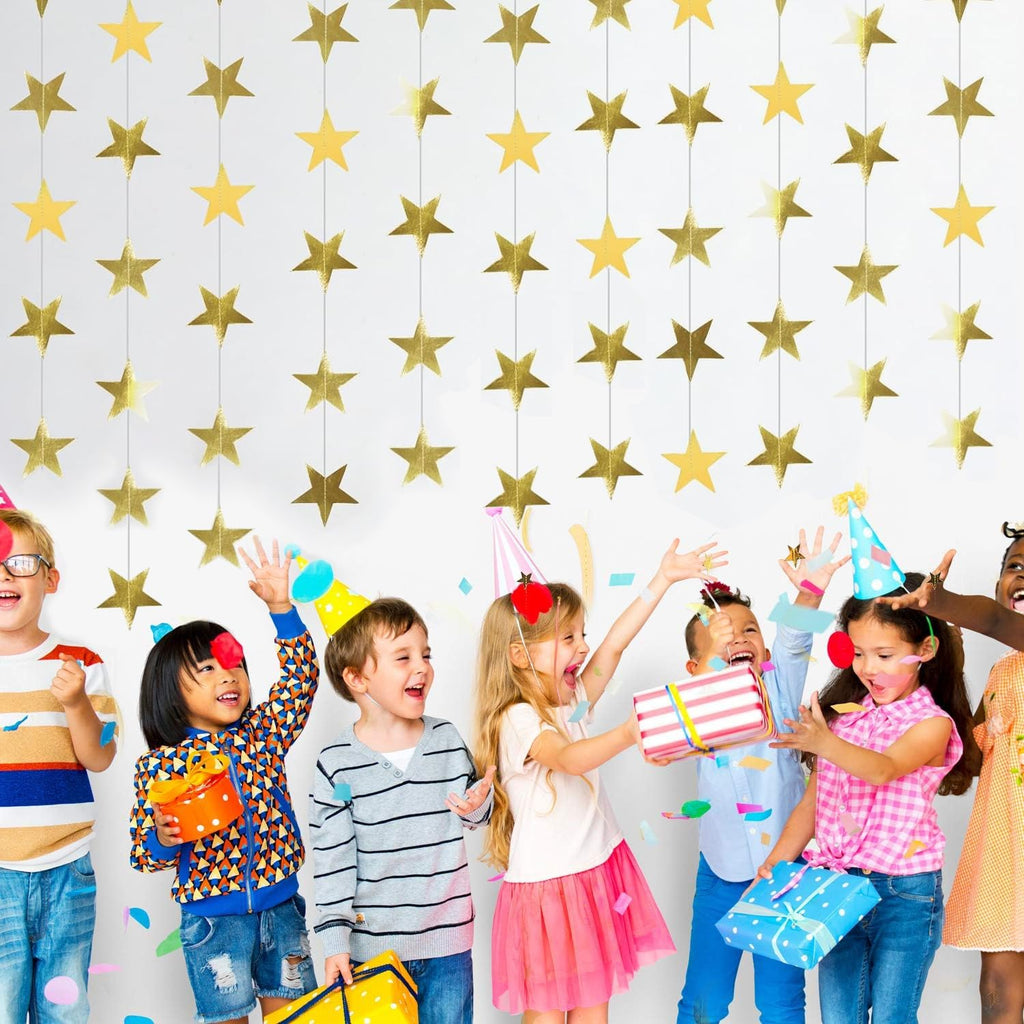 OMFU Star Garland Banner, Hanging Stars Streamers String Party Decorations