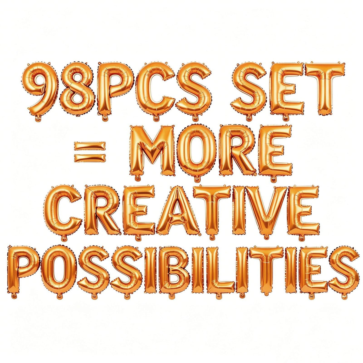 98-Piece Gold Foil Letter Balloon Set for Custom Party Banners