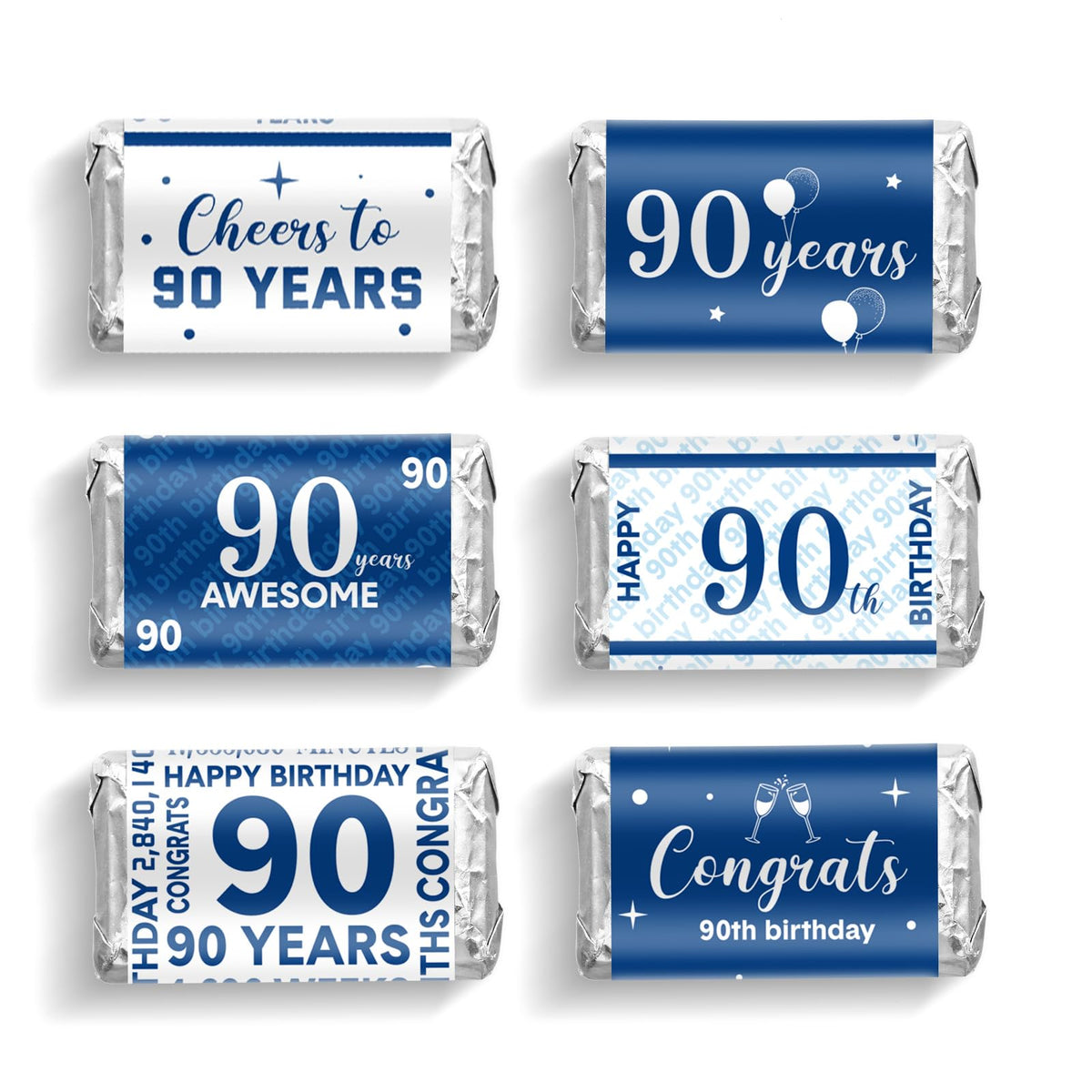 90-Piece Birthday Candy Wrapper Sticker Set for Party Favors