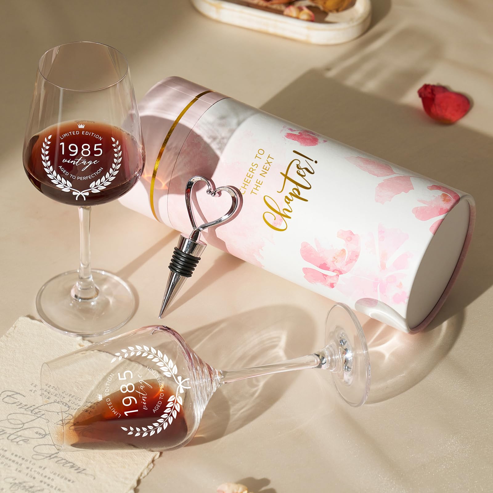AW BRIDAL Mr and Mrs Wine Glasses, Bridal Shower Wedding Gifts for Couples