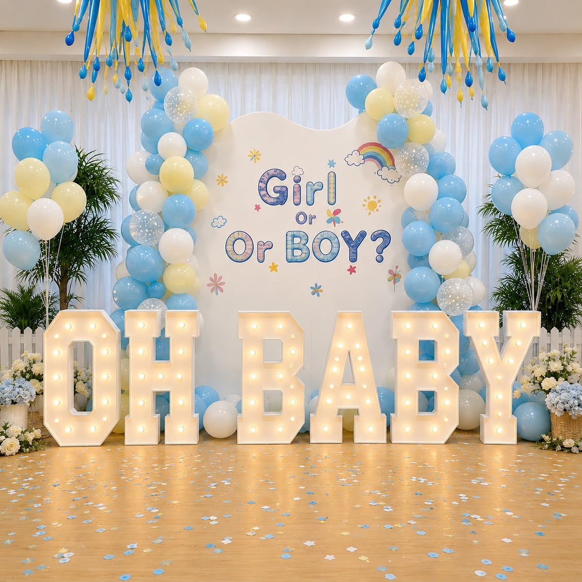【OH Baby】 Letter 3FT/4FT, neon, Suitable for Birthday Parties, Baptism Day Commemorative Events, engagements, Wedding Parties, proposals, Event Decoration