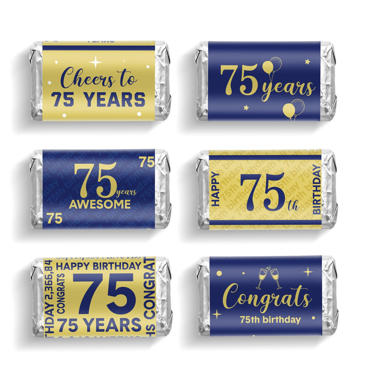 90-Piece Birthday Candy Wrapper Sticker Set for Party Favors