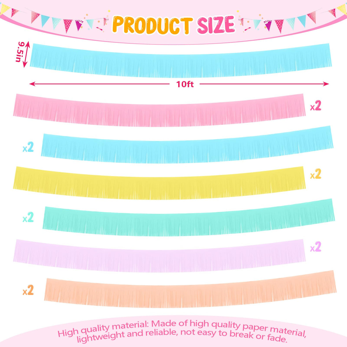 Taiyin 12 Pack Mexican Fringe Garland