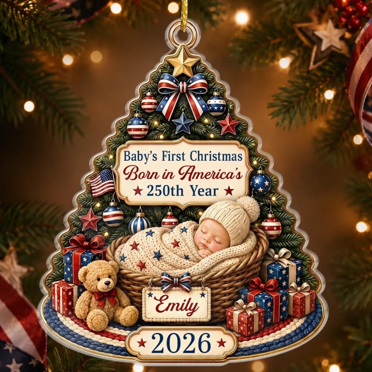 Personalized Baby’s First Christmas Ornament for New Parents
