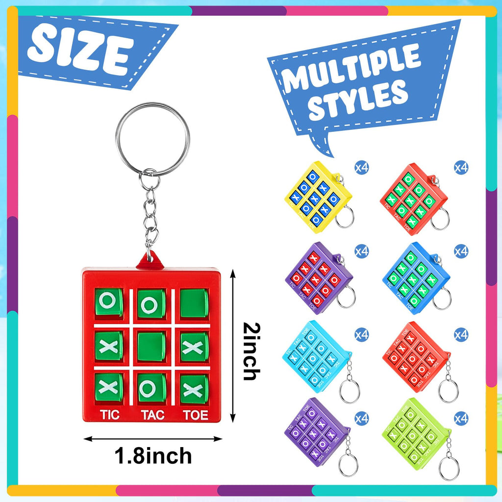 Hicarer Tic Tac Toe Game Keychain Party Favor for Kid 4-8 8-12