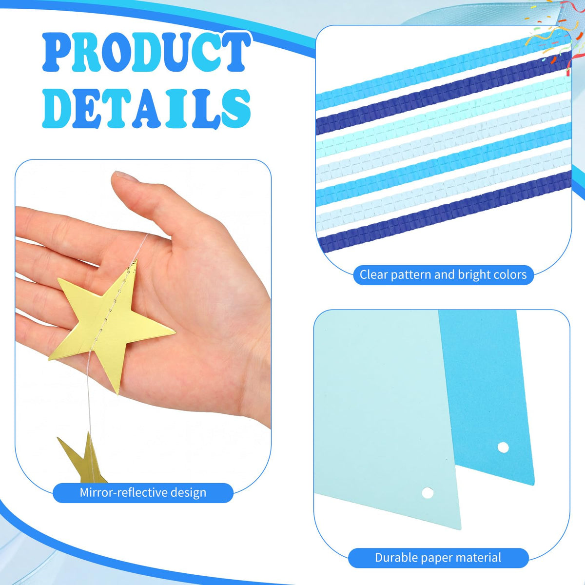 Frienda 15 Pcs Paper Chains Strips Set, Party Decorations